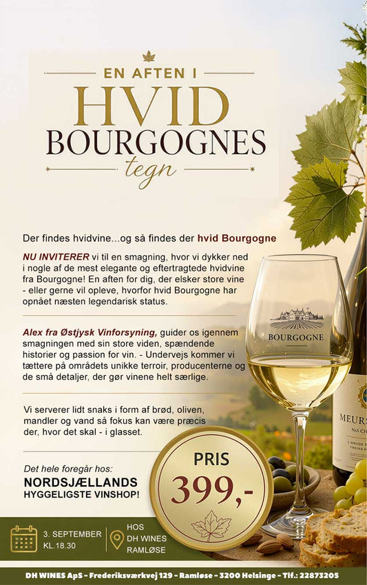 Hvid Bourgogne-smagning hos DH Wines 3.September kl. 18.30-22.00 2026