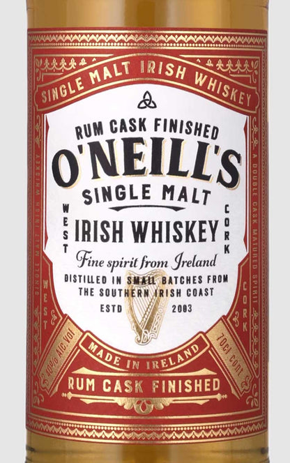 O´Neills Single Malt Rum Cask Finish Irish Whiskey