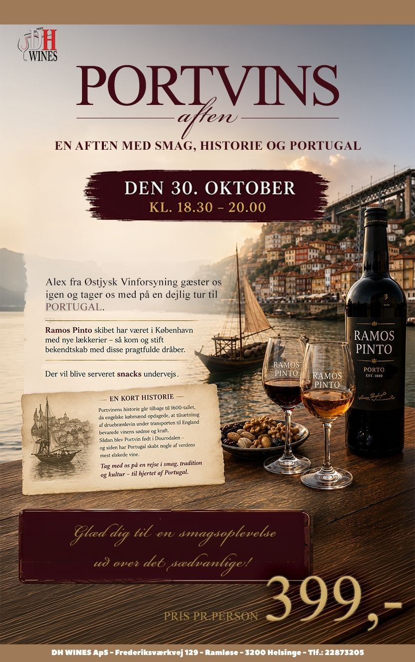 PORTVINSAFTEN i Ramløse 30.Oktober 2026 kl.18.30