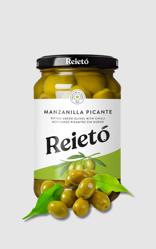 Reietó Manzanilla Picante Oliven – 350g (150g Drænet Vægt)